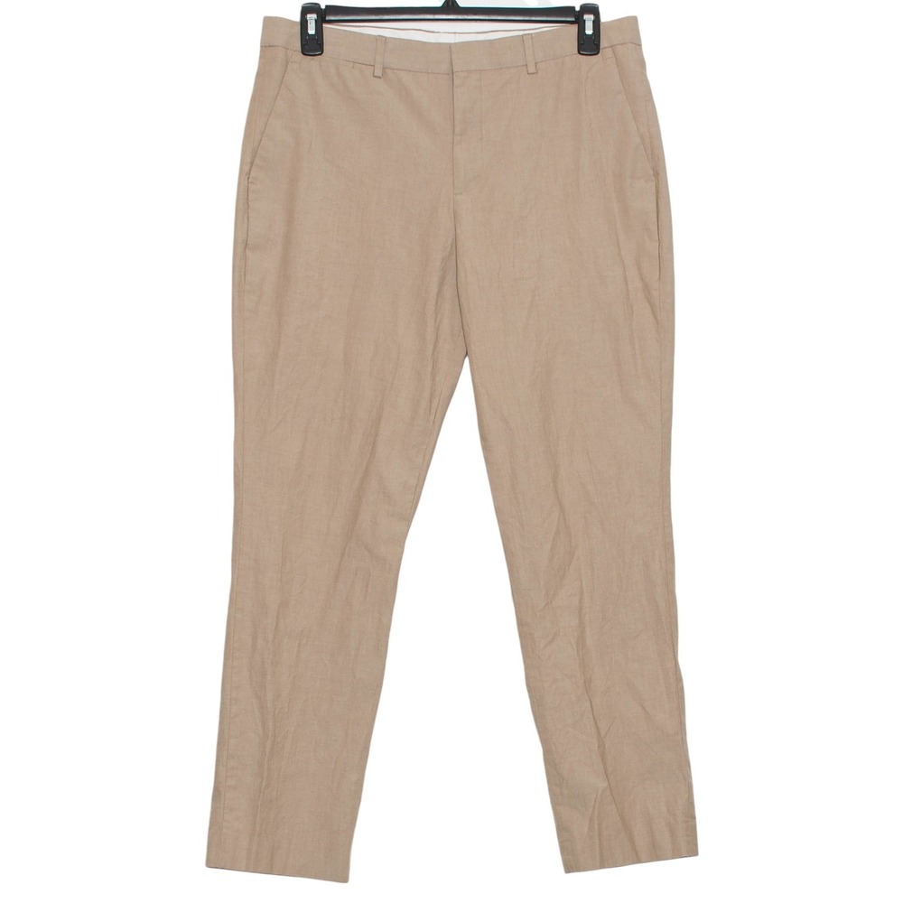 Express Mens Dress Pants Slim Minimalist Classic Preppy Smart Casual Brown 34x32